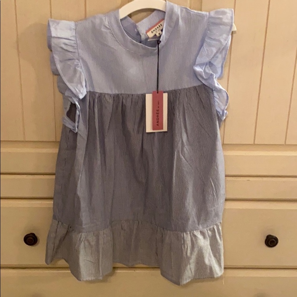 Blue and White Striped top